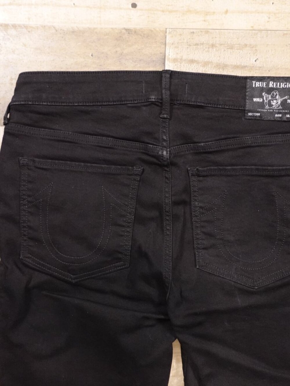 True Religion Jennie Curvy Mid Rise Skinny Jeans Women’s‎ 32 Black Stretch Raw - Picture 10 of 14